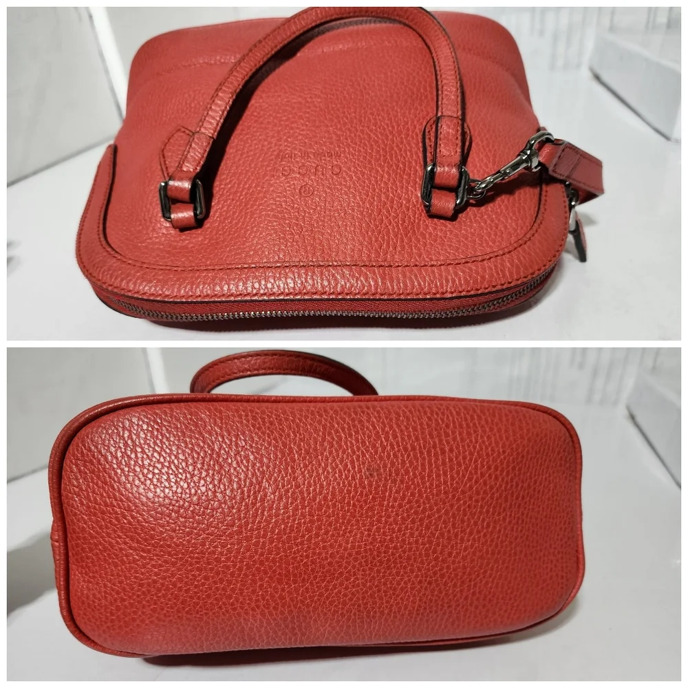 GUCCI Calfskin Mini Dome Satchel Bag Red